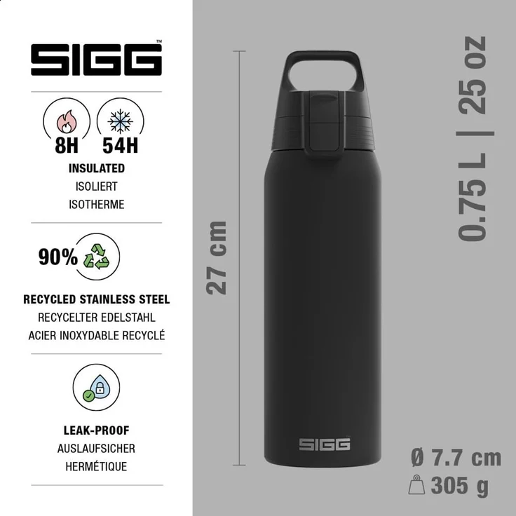 SIGG 6053.10 0 75 l Schwarz Edelstahl 8 h 54 h Camping – Bild 2