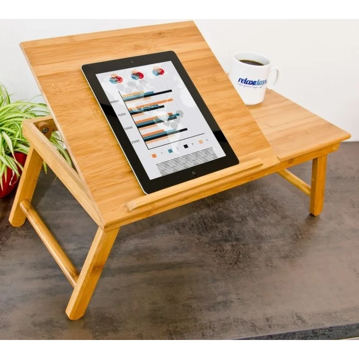 Bambus Betttablett mit Leseklappe – Bild 2