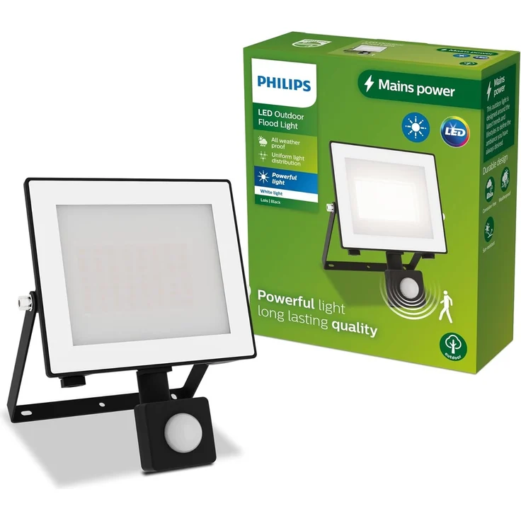 Philips Wandleuchten Lois 30 W Wandbeleuchtung für den Außenbereich Schwarz Metall IP65 Garten Terrasse I