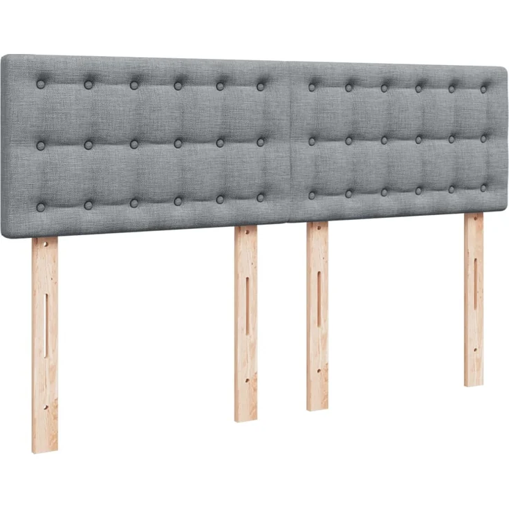 vidaXL Boxspringbett mit Matratze Hellgrau 140x200 cm Stoff 3287493 – Bild 7