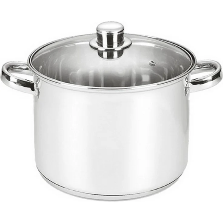 Michelino Gemüsetopf Edelstahl-Großraumtopf Kochtopf Gemüsetopf Töpfe, Edelstahl, 3-schichtiger Alu-Thermoboden - Glasdeckel mit Dampfabzug – Bild 2