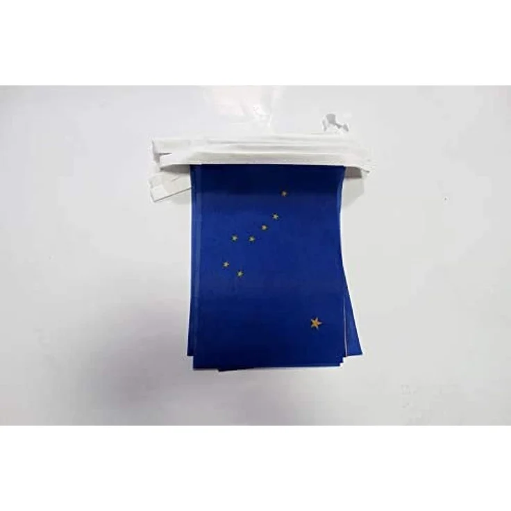 AZ FLAG - Fahnenkette Alaska 6 Meter Mit 20 Flaggen - 21x14 cm - Bundesstaat Alaska Girlande Flaggenkette 14x21 Cm