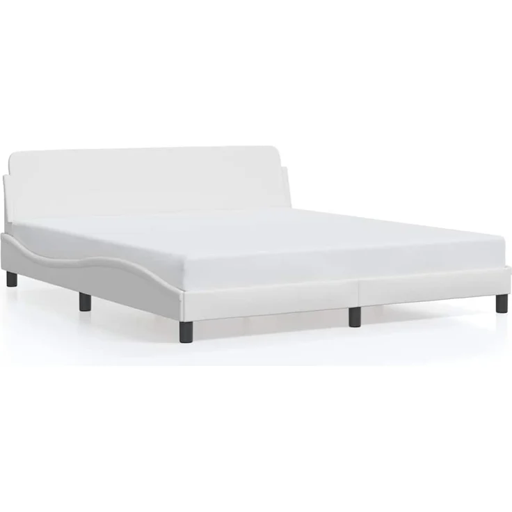 vidaXL Bettgestell "Dover" Weiß 183x213 cm Kunstleder 373309 – Bild 2