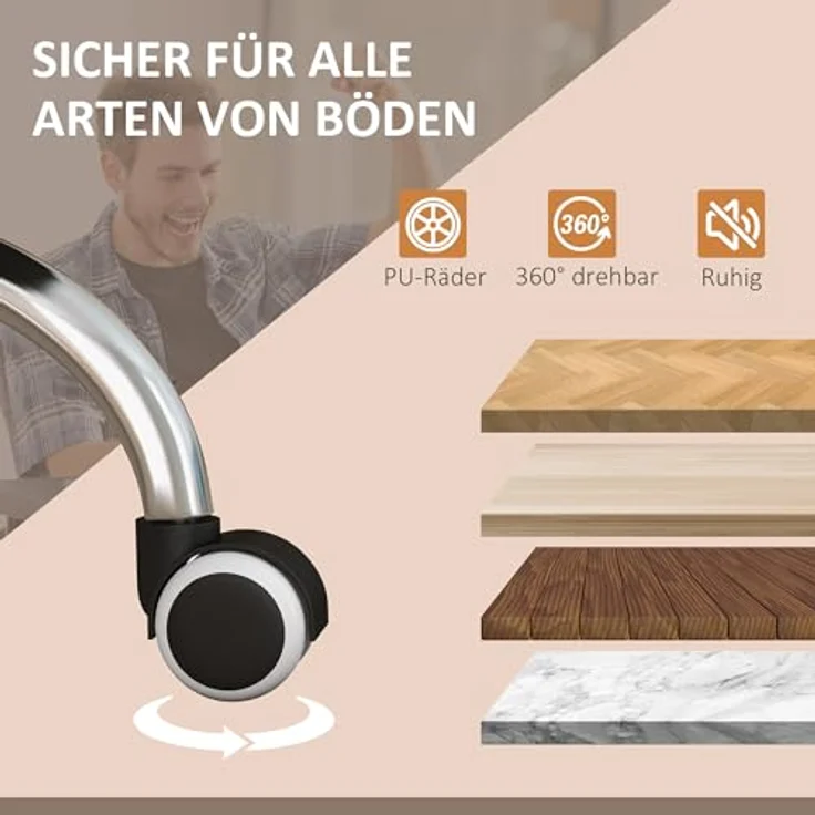 Vinsetto Massage-Bürostuhl mit Fußstütze, höhenverstellbar 111-119 cm für optimale Ergonomie – Bild 8