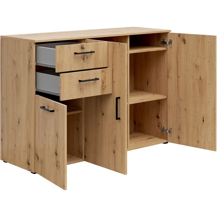 Carryhome 'MULTISTAURAUM' Kommode, Holznachbildung Eiche Artisan, 120 x 83 x 40 cm, mit Schubladen – Bild 3