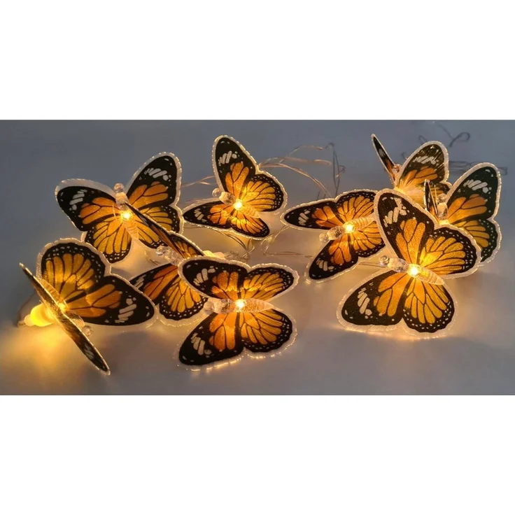 abc HOME LED-Lichterkette Schmetterlinge, LEDs, Solarpanel, Lichtsensor, 350 cm L – Bild 2