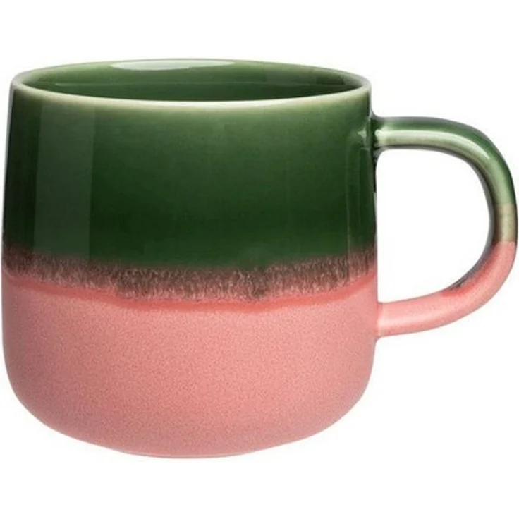 Tranquillo Tasse aus Steingut INDUSTRIAL 390ml grün-rosa spülmaschinengeeignet, Großer Becher mit zweifarbiger Effektglasur – Bild 2