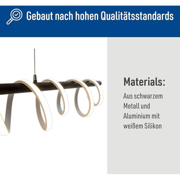 Näve LED-Pendelleuchte Belleza 100 cm, dimmbare Pendelleuchte mit warmweißer Beleuchtung und Höhe 150 cm – Bild 4