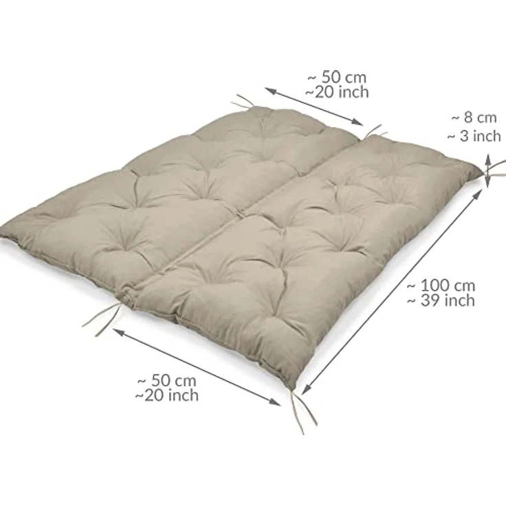 Beautissu Bankauflage Flair BR Natur, 100 x 100 x 10 cm – Bild 5