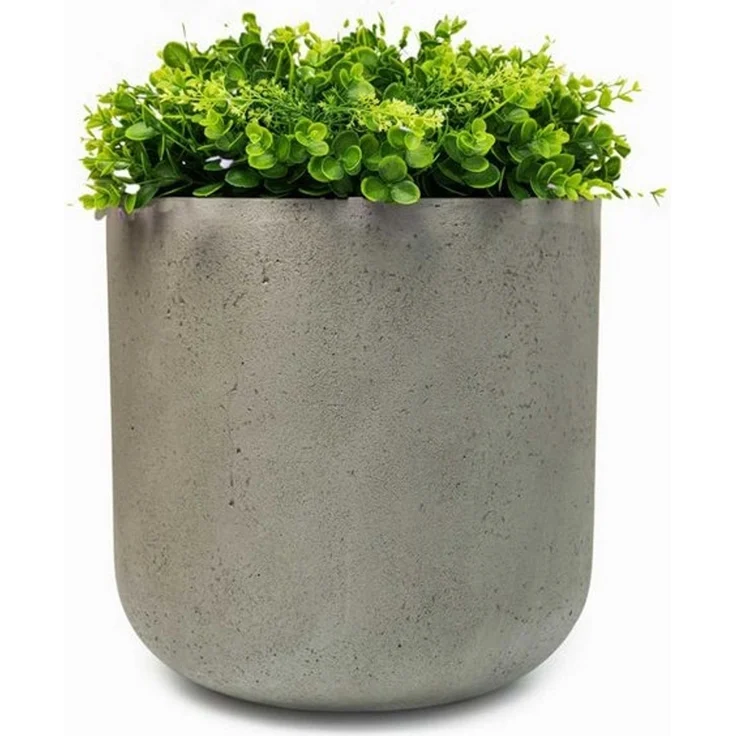 VIVANNO Blumentopf Fiberglas CHICO Rund - Vesuvgrau Beton-Design (1 St), 40x40 cm – Bild 3