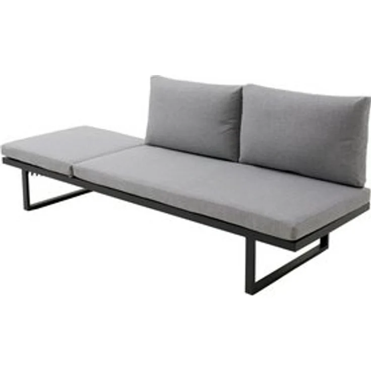 Lounge-Sofa Flin / Burgas, Aluminium, Grau, Schwarz, 207 x 83 x 72 cm – Bild 6