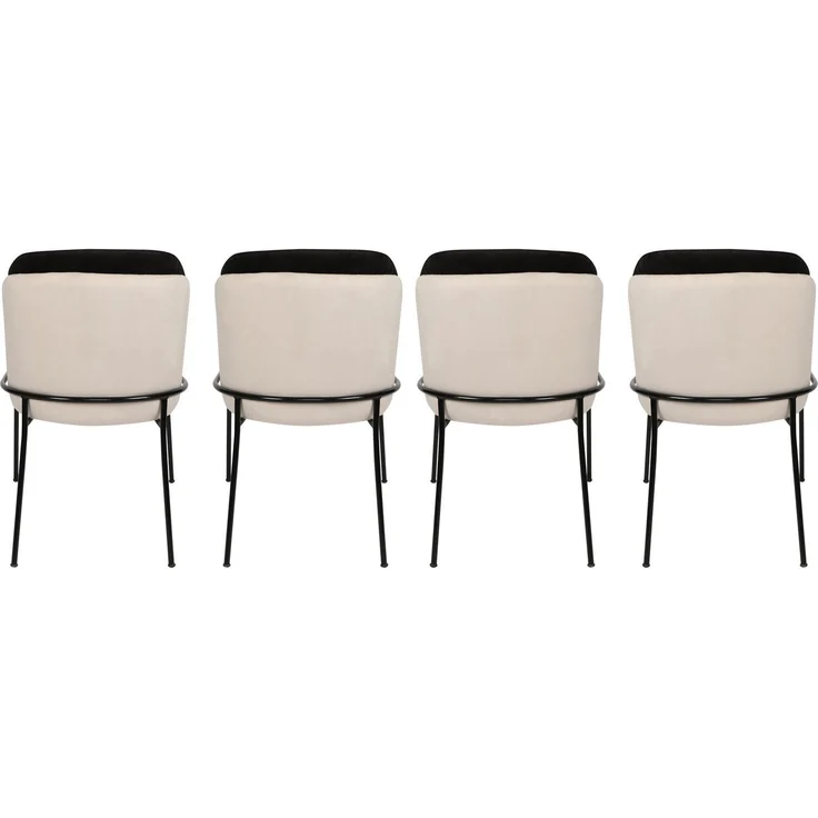 Skye Decor 'Dore 145 V4' Stuhlset (4-teilig), Schwarz / Creme, 54 x 86 x 55 cm – Bild 5