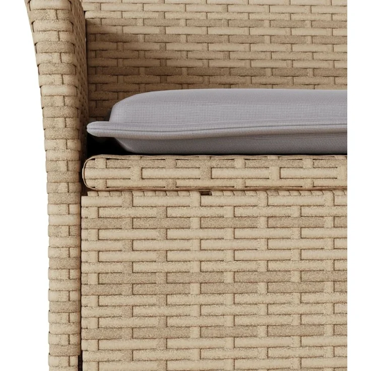 vidaXL Gartenstühle mit Kissen 2 Stk. Beige Poly Rattan 368112 – Bild 3