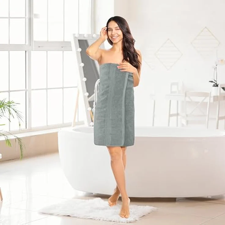 Utopia Towels 4er-Pack Badetücher Set, 100% ringgesponnene Baumwolle, sehr saugfähig, weiches Gefühl, 69 x 137 cm, Kühles Grau – Bild 5