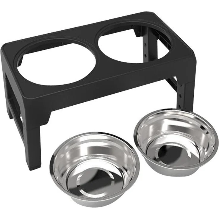 Estexo Hundenapf höhenverstellbar, Edelstahl / Kunststoff silber / schwarz, 44 x 24 x 8 cm – Bild 6