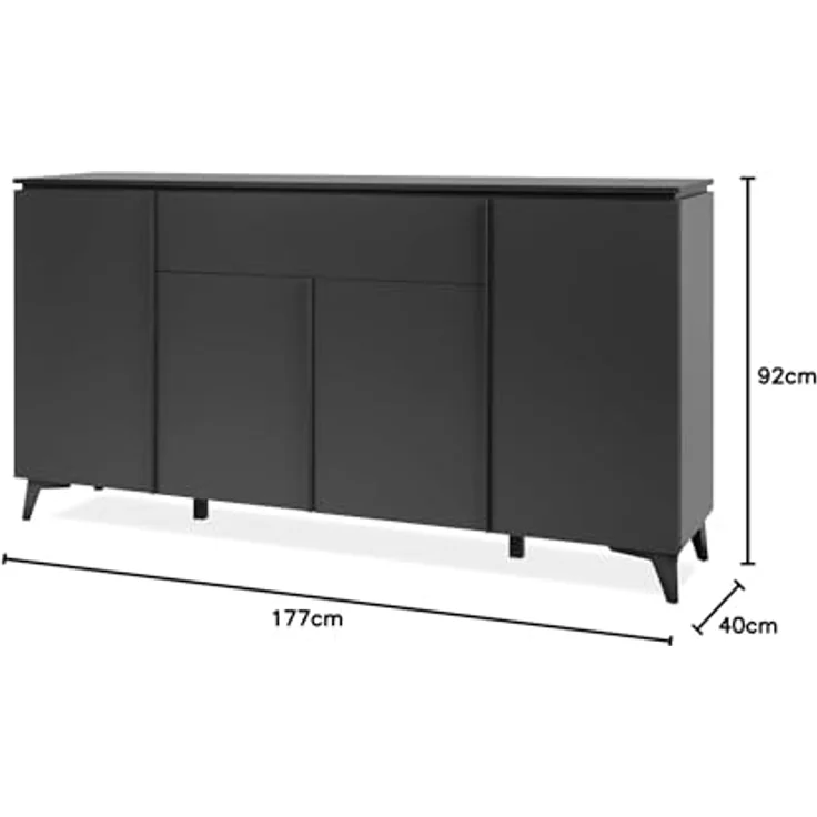 Sideboard Visby in grau und Schiefer 177 x 92 cm – Bild 4