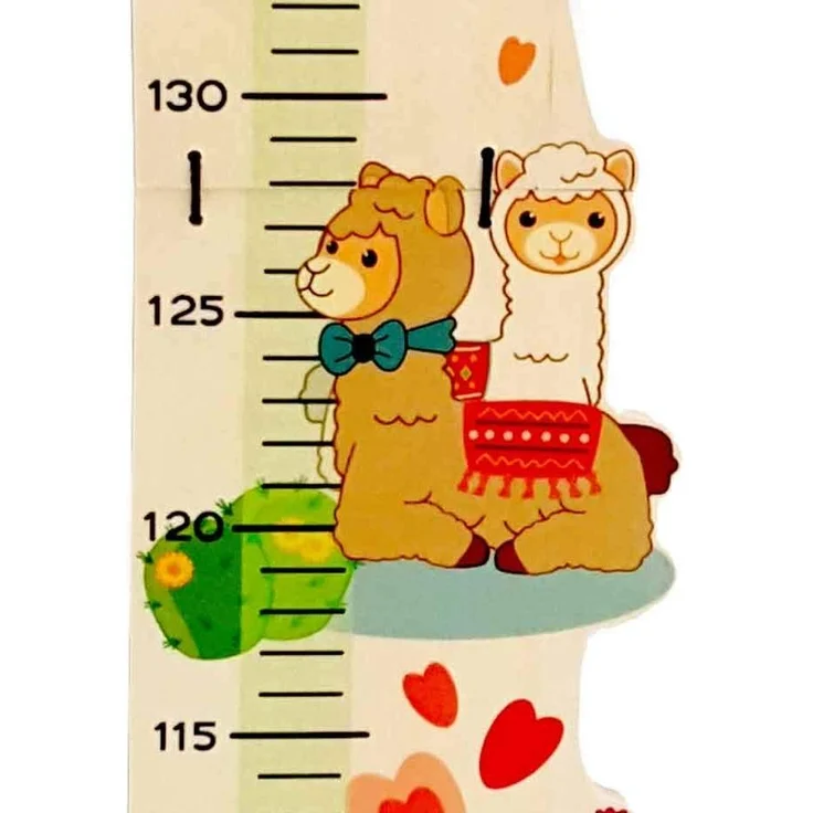 Hess Holzspielzeug 14633 - Messlatte aus Holz für Kinder, Serie Lama, handgefertigt, klappbar, geeignet für eine Körpergröße von ca. 80 bis 150 cm – Bild 3