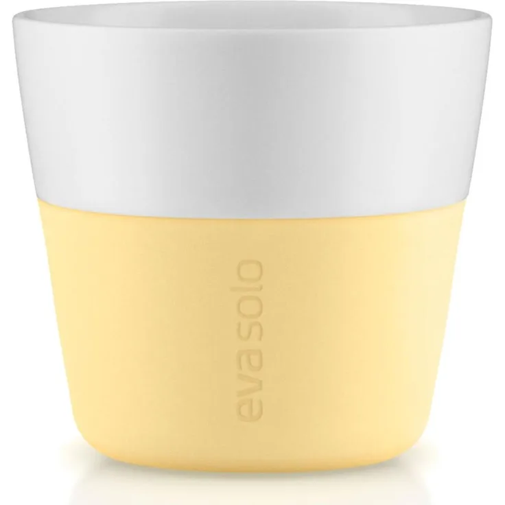 Eva Solo Lungo-Becher Lemon 2er Set, Kaffeebecher, Porzellan, Silikon, Gelb, 230 ml, 501103