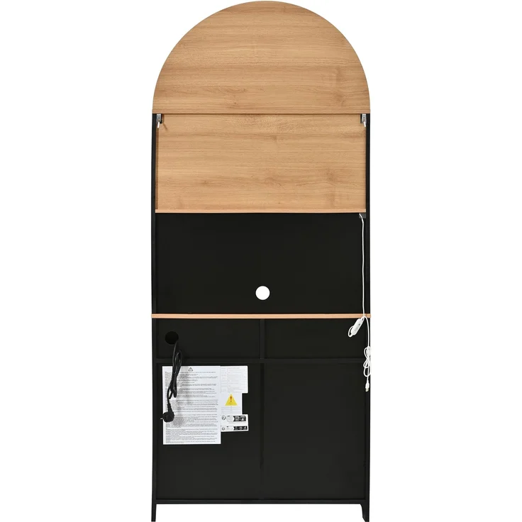 Vitrine 80 x 40 x 180 cm aus MDF und Spanplatte, mit Glasfront, Arbeitsfläche und LED-Beleuchtung – Bild 10