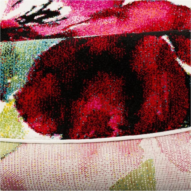 Pergamon Designteppich Designer Teppich Brilliant Blumen Rund, Rund, Höhe: 13 mm – Bild 2