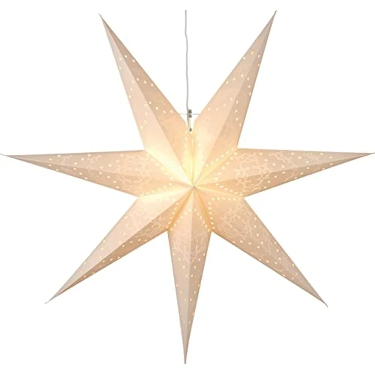 Weihnachtsstern Sensy von Star Trading, 3D Papierstern Weihnachten in Weiß, Dekostern zum Aufhängen mit Kabel, E14 Fassung, Ø: 70 cm – Bild 2
