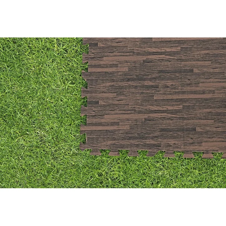 Pool-Bodenschutzfliesen Set 12 Stück á 50 x 50 cm, Holz-Optik (Palisander) – Bild 9