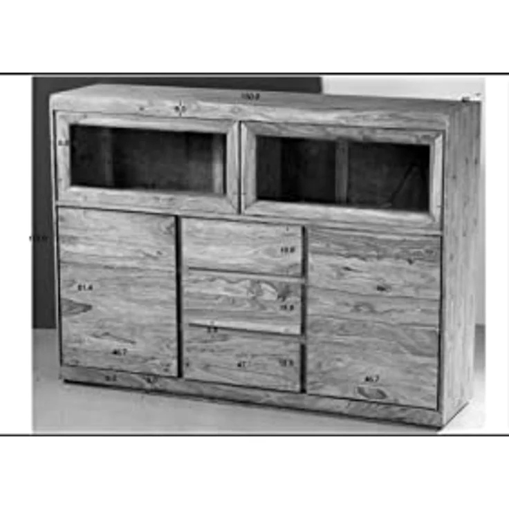 Highboard Sheesham 150 x 40 x 115 noble unique lackiert SYDNEY #103 – Bild 6