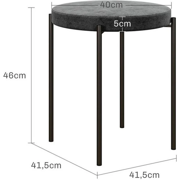 HOMCOM Esszimmerstuhl Stapelhocker Polsterhocker aus Metall Wohnzimmer (Hocker, 4 St), für Wohnzimmer, Esszimmer, Dunkelgrau – Bild 3