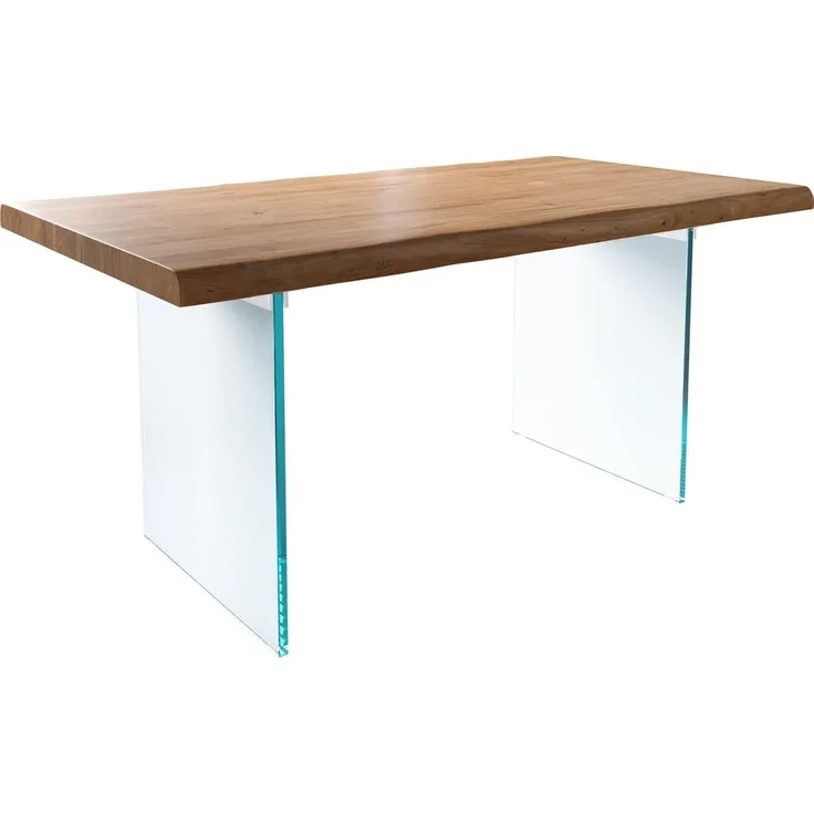 Esstisch Edge 160x90 XL Akazie Natur Glas Live-Edge