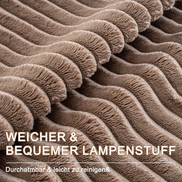 Schlafsofa U-Form 332x156x88 cm Braun aus Corduroy, mit Schlaffunktion, 4 großen und 2 kleinen Kissen – Bild 7