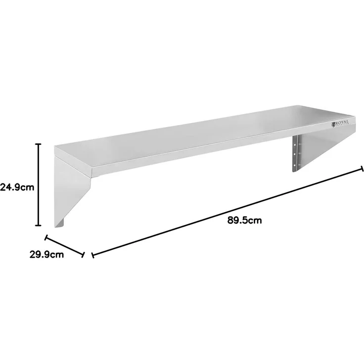 Royal Catering Hängeregal 90 x 30 cm Gastro Wandbord Wandregal Edelstahl Tellerbord – Bild 2
