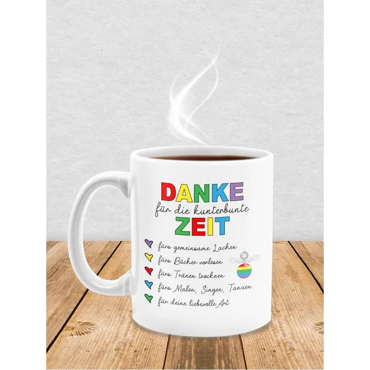 Shirtracer Tasse Danke für die kunterbunte Zeit, Abschiedsgeschenk Erzieherin, Erzieh, Keramik, Erzieher – Bild 4