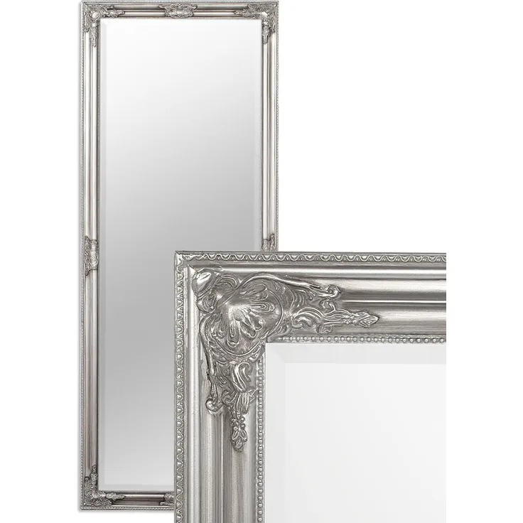Wandspiegel BESSA silber antik 180x70cm barock Design Spiegel pompös Holzrahmen