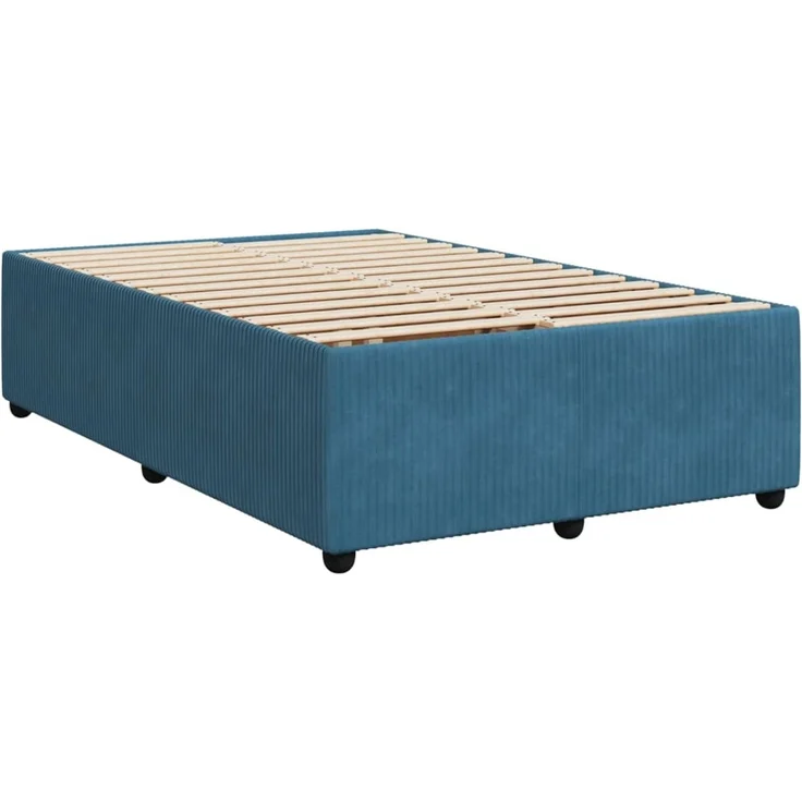 vidaXL Boxspringbett mit Matratze Blau 120x190 cm Samt 3287690 – Bild 5