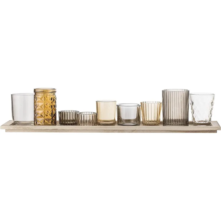 Bloomingville Sanga Tray w/Votive - Dark Brown - Set of 10