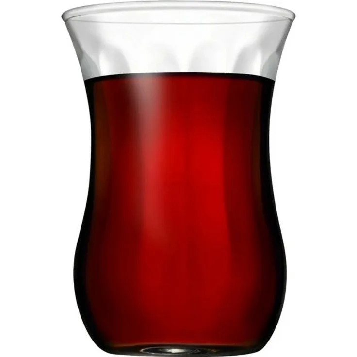 Pasabahce 6 Set 6-tlg. Teeglas Optikli Cay Bardagi Gläser-Set für 6 Personen
