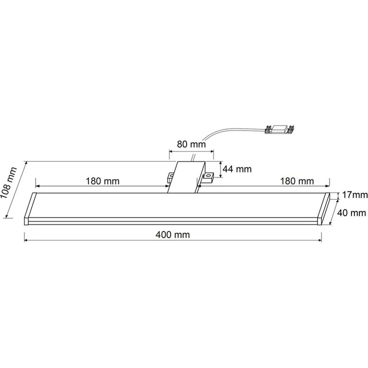 SEBSON Spiegelleuchte LED Spiegellampe Bad 40cm IP44 8W 600lm 4000K 230V 400x108x44mm, LED integriert, neutralweiß, Aufbauleuchte + Klemmleuchte, 110° Abstrahlwinkel, einfach Montage – Bild 3
