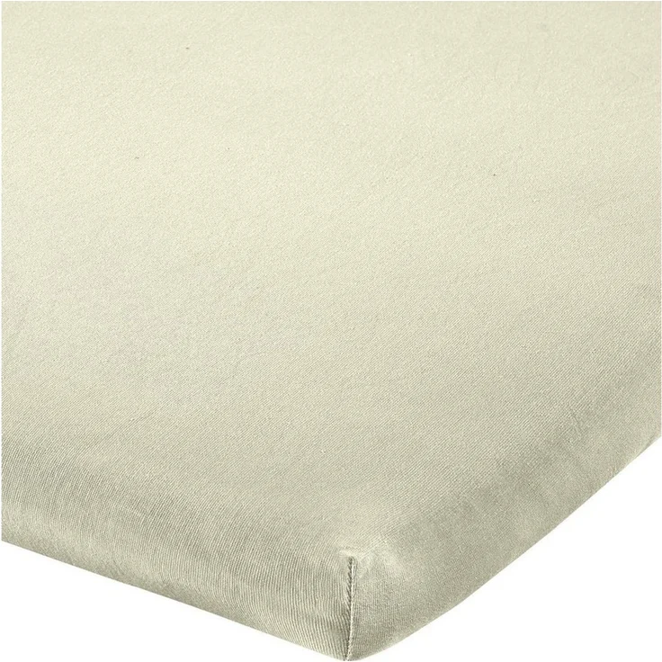Erwin Müller 'Freising' Spannbettlaken, Gummizug: Rundumgummi, 1 Stück, Elasthan-Jersey-Stretch Uni, Natur, Topper | 90x190 - 100x220 cm – Bild 1