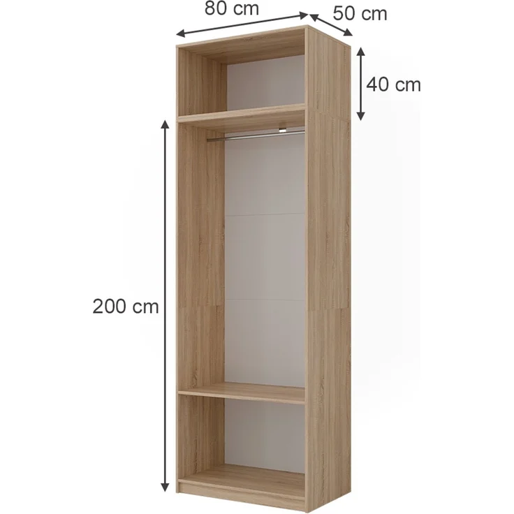 Kleiderschrank Elmo Sonoma 80 x 40 cm 2er Set Vicco – Bild 2