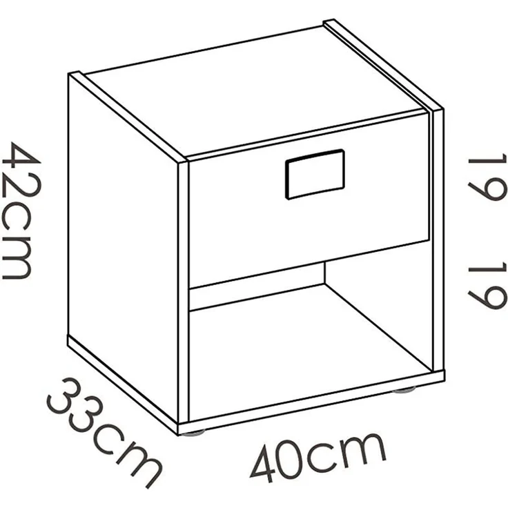 Vente-unique - SONIA Nachttisch Holz, Platte BeigeWeiß - B 33 cm x H 40 cm x L 42 cm – Bild 3