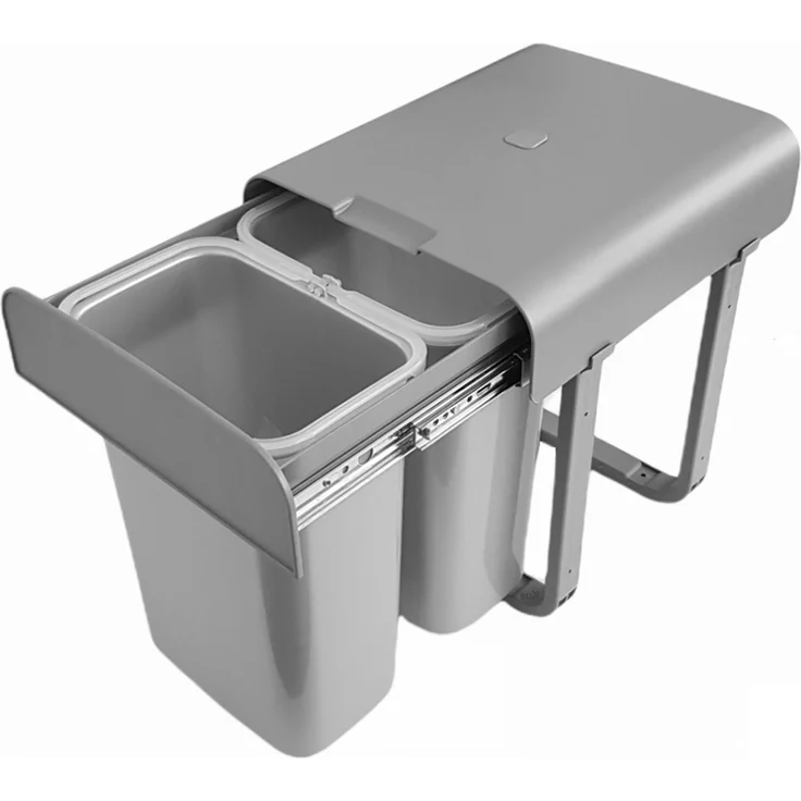Einbau Abfallsammler ab 40cm Unterschrank Aladin 2x 8 L Mülleimer grau – Bild 5