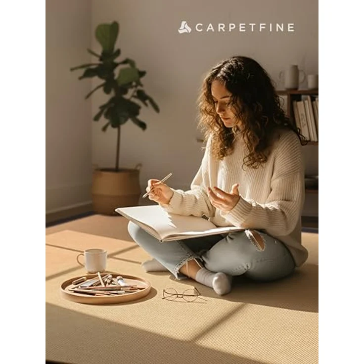 carpetfine Sisalteppich Sisal, rechteckig, Höhe: 5 mm, mit farbiger Bordüre, Anti Rutsch Rückseite – Bild 9