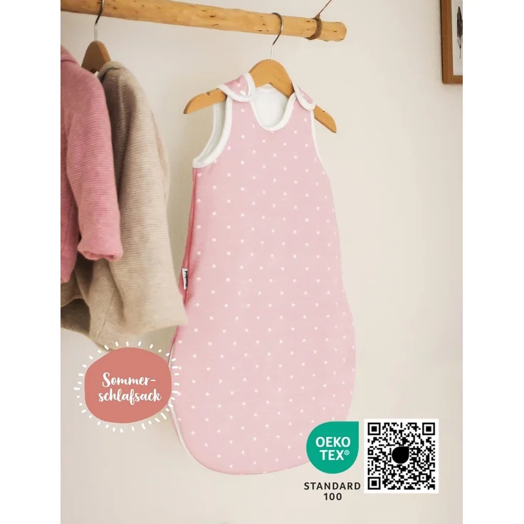 Ehrenkind® Baby Sommerschlafsack Rund | Bio-Baumwolle | Sommer Schlafsack Gr. 50/56 Rose Tropfen | Schlafsack Baby Schlafsack Kinder – Bild 3