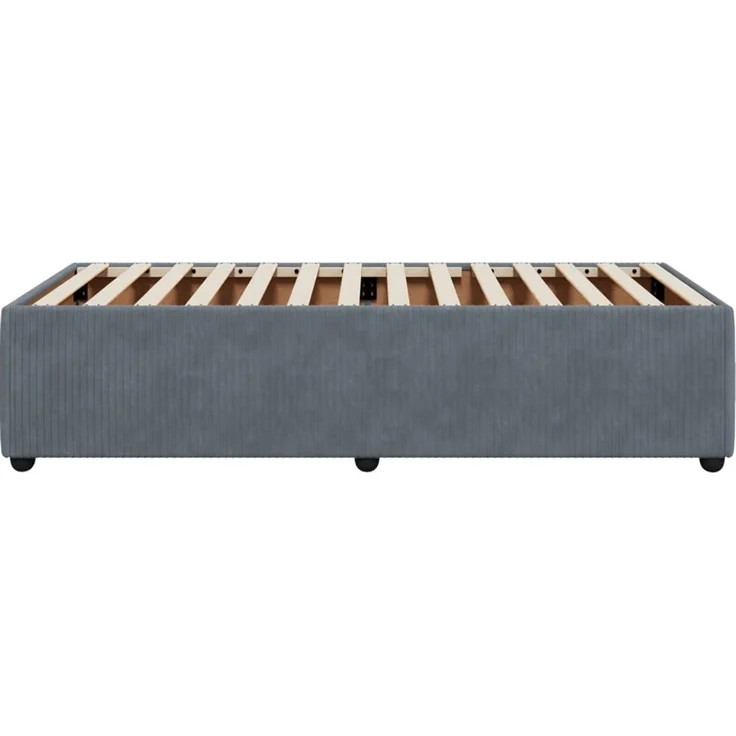 vidaXL Bettgestell ohne Matratze Dunkelgrau 90x200 cm Samt 3284983 – Bild 5