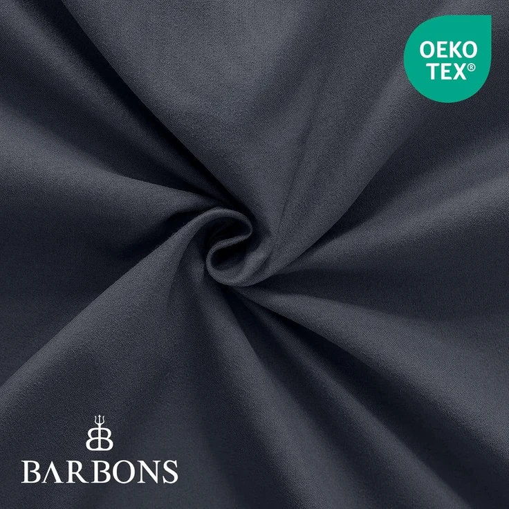 BARBONS Spannbettlaken 160x200 cm – 100% Baumwolle Oeko-TEX Zertifiziert Bettlaken Jersey Spannbetttuch Matratzenhöhe bis 25 cm Dunkelgrau - 160x200 – Bild 5