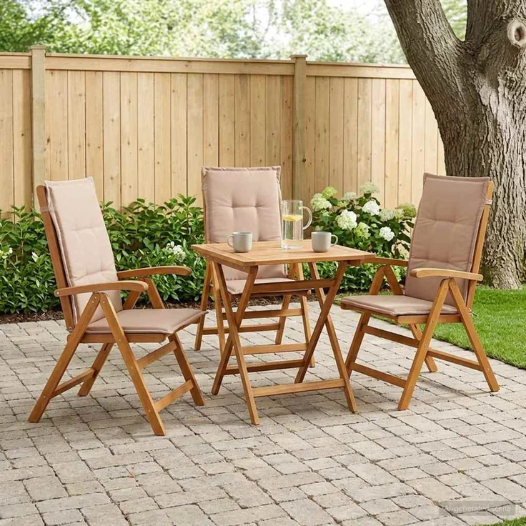 vidaXL Liegestühle für den Garten 3 stk. Natur Massivholz Akazie 42041436 – Bild 1