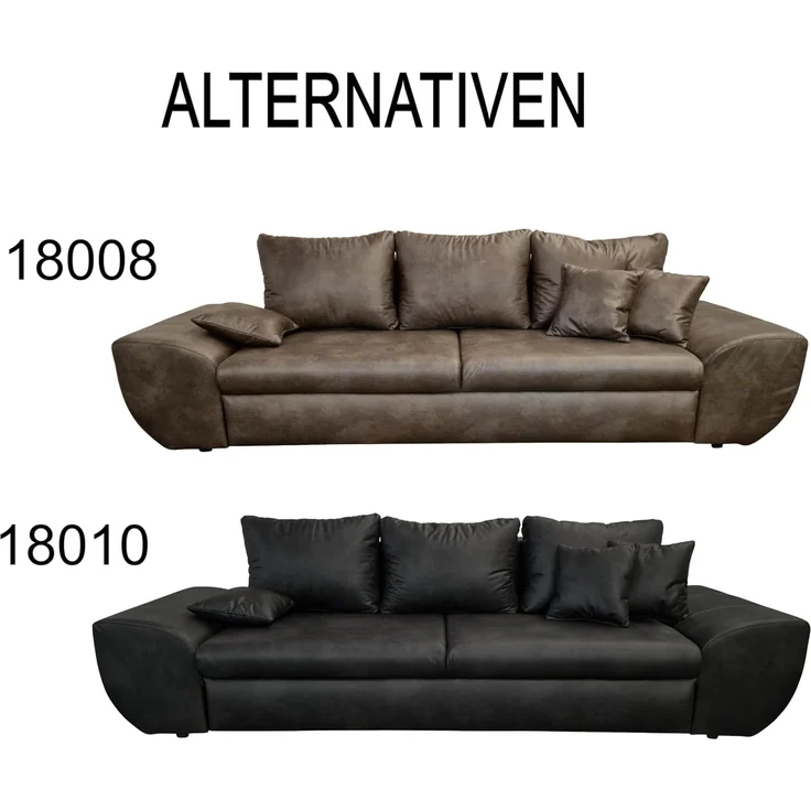 Big-Sofa mit Schlaffunktion und Bettkasten XXL Couch im Vintage Look in Braun – Bild 11