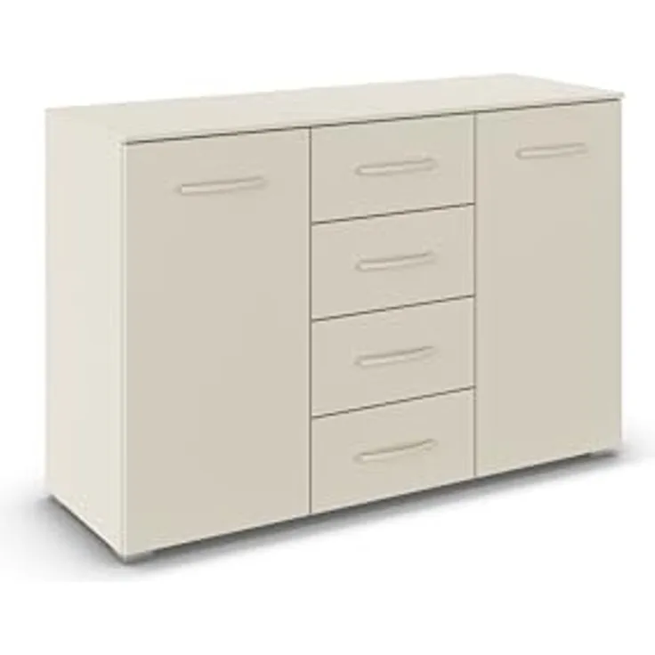 rauch Aditio Box, Kommode, 2-türig, 4 Schubladen, mit Softclose-Funktion, Farbe Beige, BxHxT 120x81x42cm
