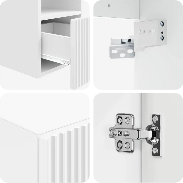 vidaXL Badezimmerschrank-Set 5 stk. Hochglanz-Weiß 33 x 34,5 x 100 cm 3405967 – Bild 8