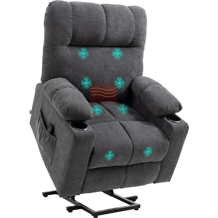 HOMCOM Massagesessel Sessel mit Aufstehhilfe, Elektrischer Kinosessel mit Massagefunktion (1-St)